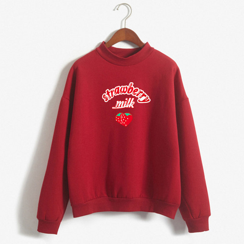Red Strawberry Milk Crewneck Sweater