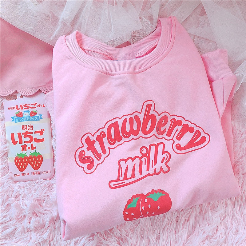 Strawberry Milk Crewneck Sweater