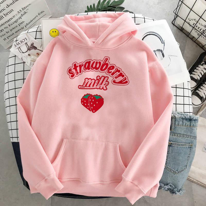 Pink Strawberry Milk Hoodie