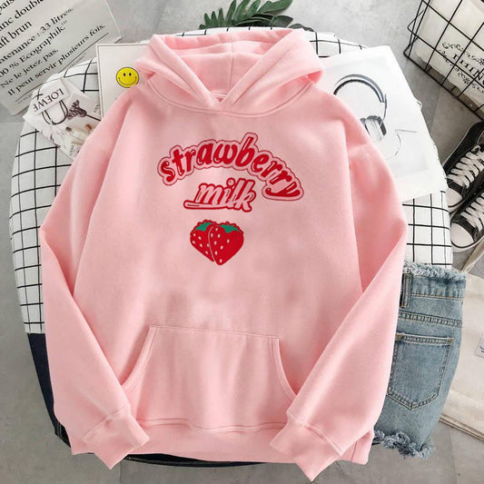 Pink Strawberry Milk Hoodie