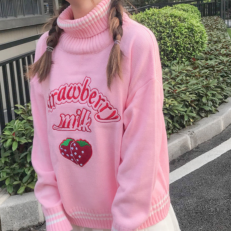 Strawberry Milk Pink Knit Sweater