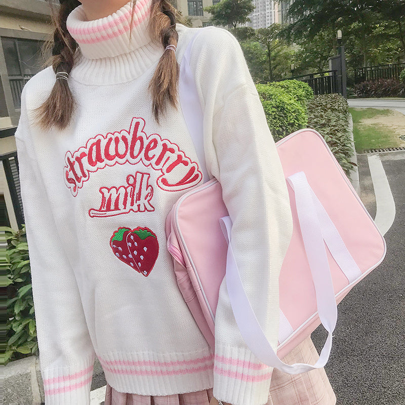 Strawberry Milk White Knit Sweater