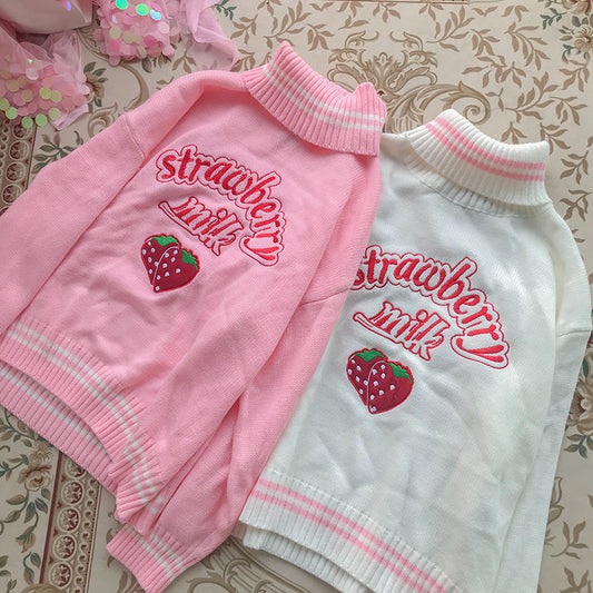 Strawberry Milk Knit Sweater Set