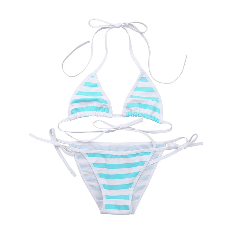 Blue Striped Bikini