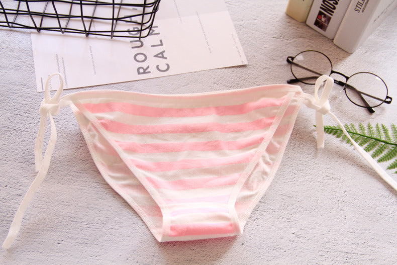 String Pink Striped Panties