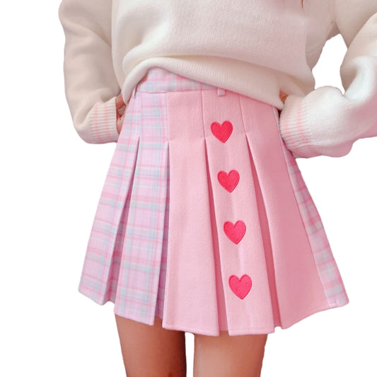 Red Heart Pink Pleated Skirt