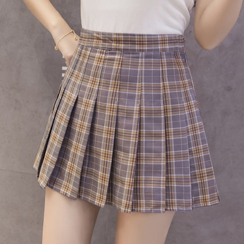 Tartan Plaid School Girl Yellow Skirt