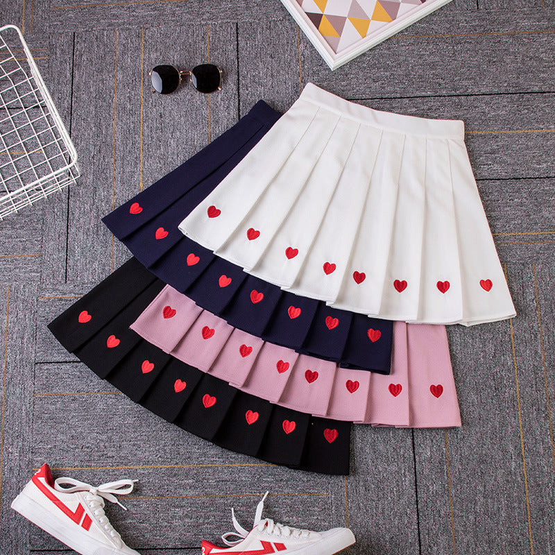 Heart Pleated Skirt Set