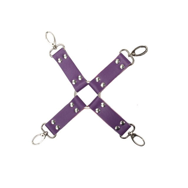 Purple Leather Bondage Crossbelt