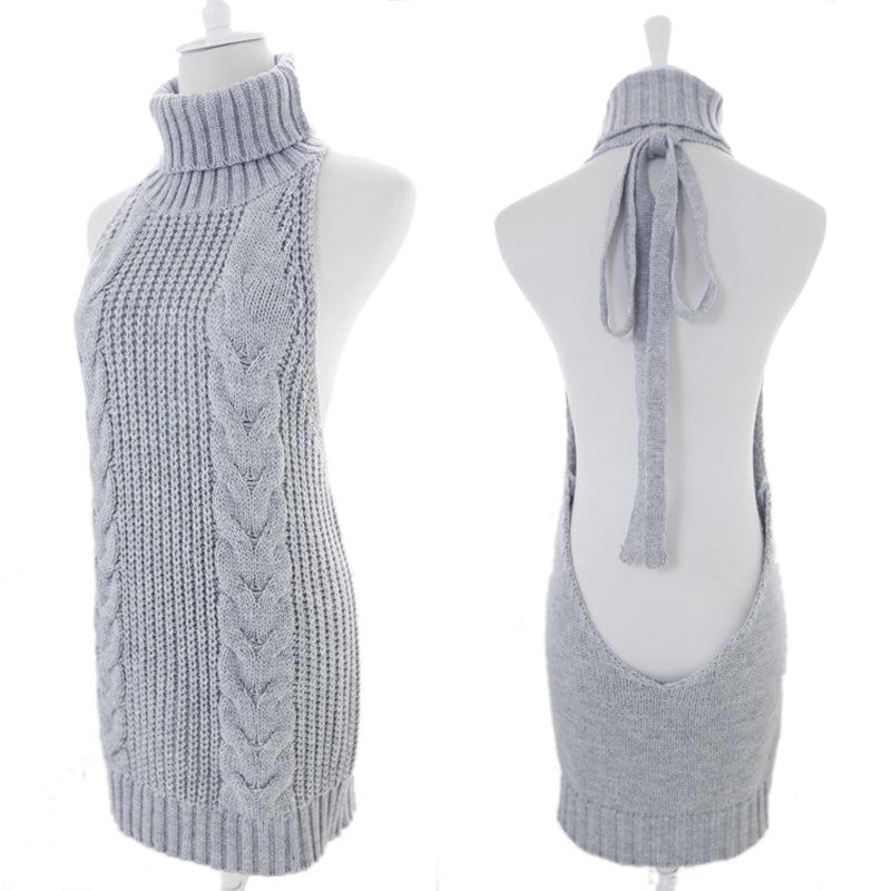 Virgin Killer Sweater Dress Front And Back Side