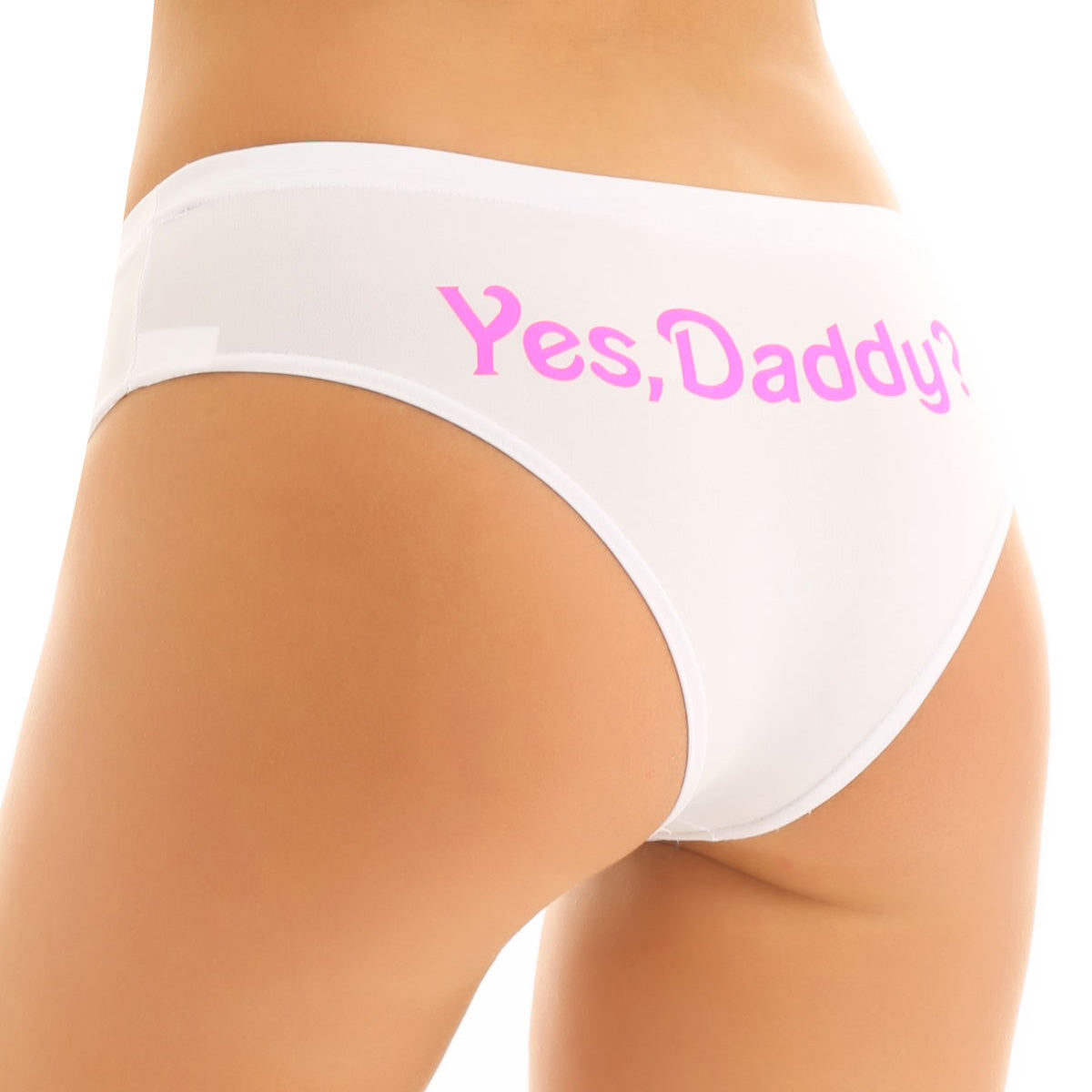 Light Pink Yes Daddy White Panties