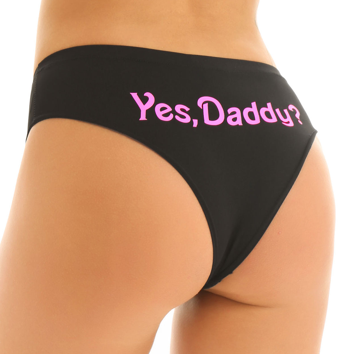 Light Pink Yes Daddy Black Panties