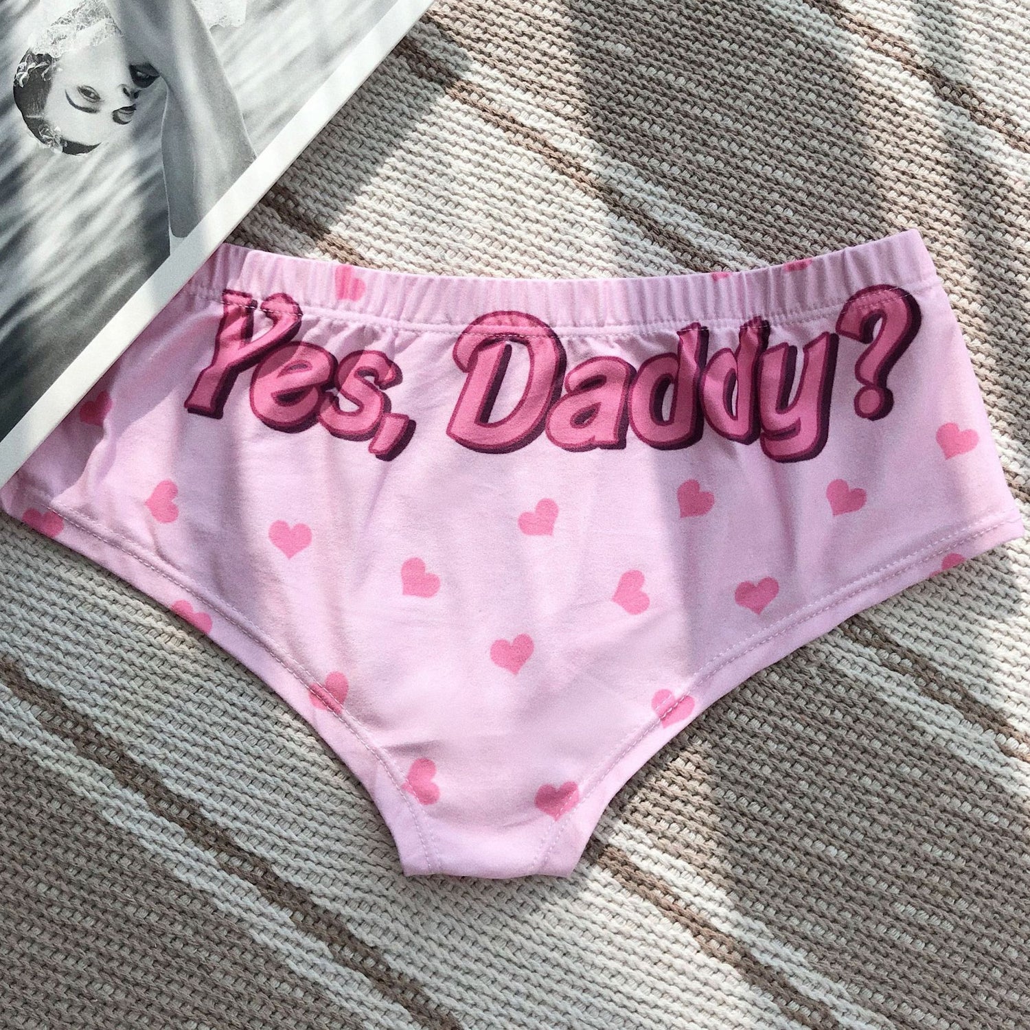 Yes Daddy Heart Panties Top View