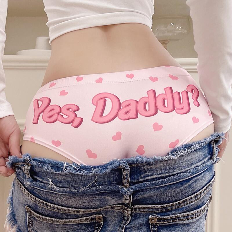 Yes Daddy Heart Panties Back Side