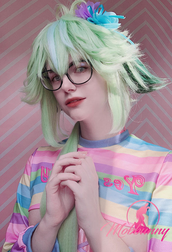 Green Hair Wearing Yes Daddy Rainbow Lingerie