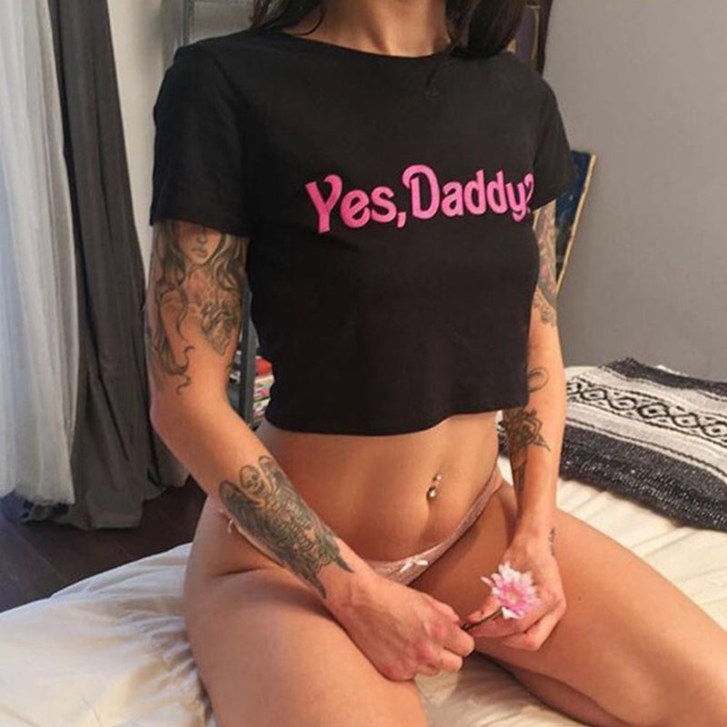 Yes Daddy Black T Shirt