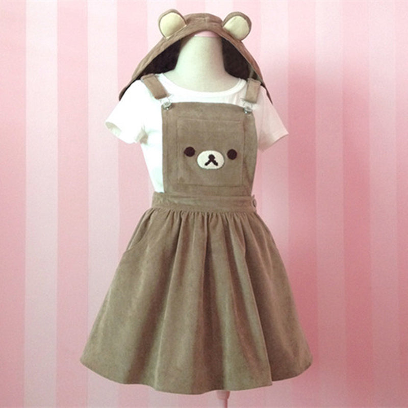 Cutesie Bear Dress w/Hoodie